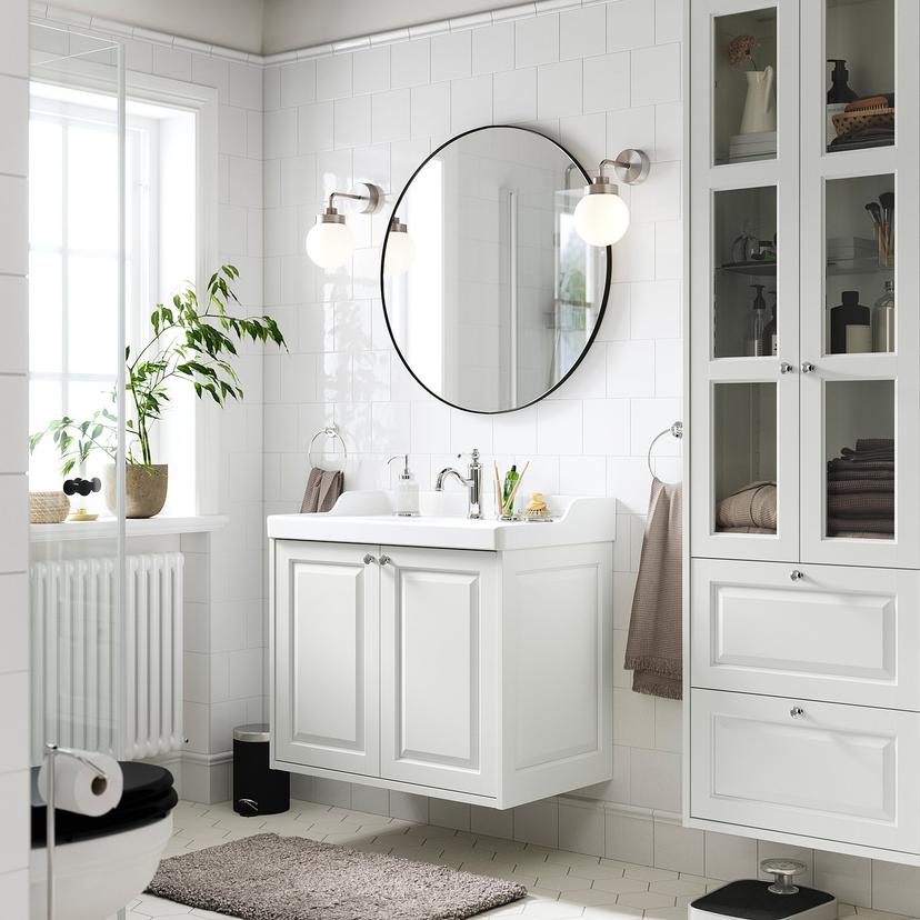 RUTSJÖN — раковина с сифоном, белый, 82x49 см