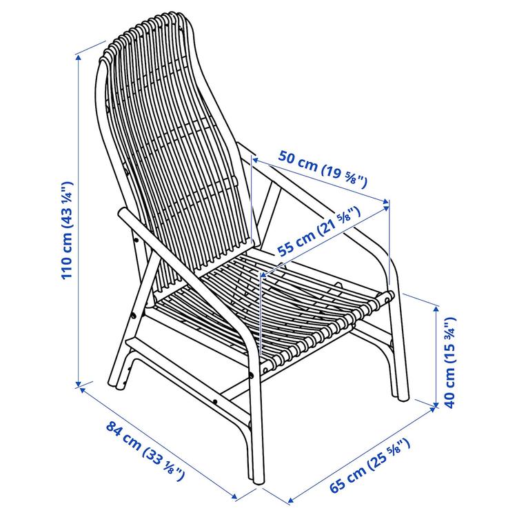 кресло, ротанг dimensions