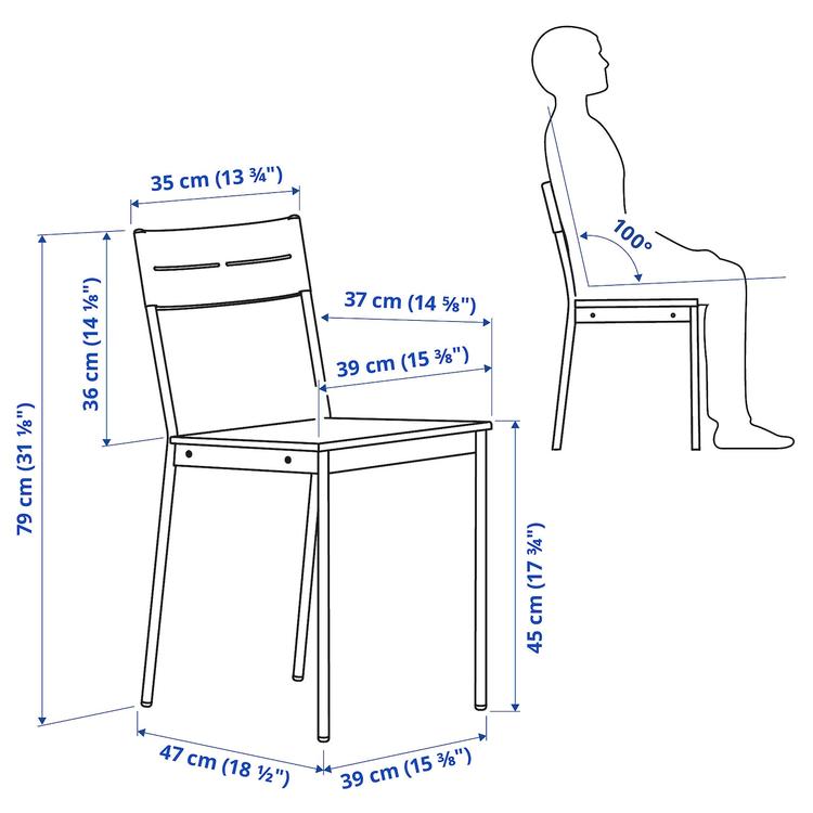 стул, черный/коричневая морилка dimensions