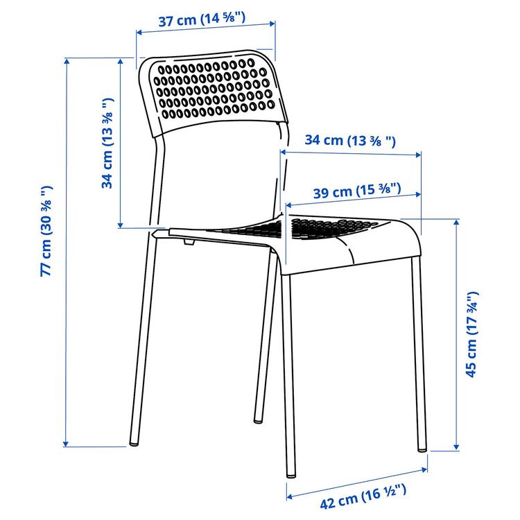Krzesło,  dimensions