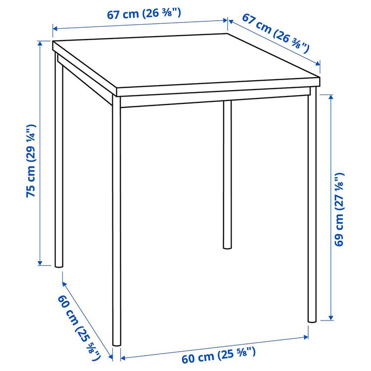 Stół i 2 krzesła,  dimensions