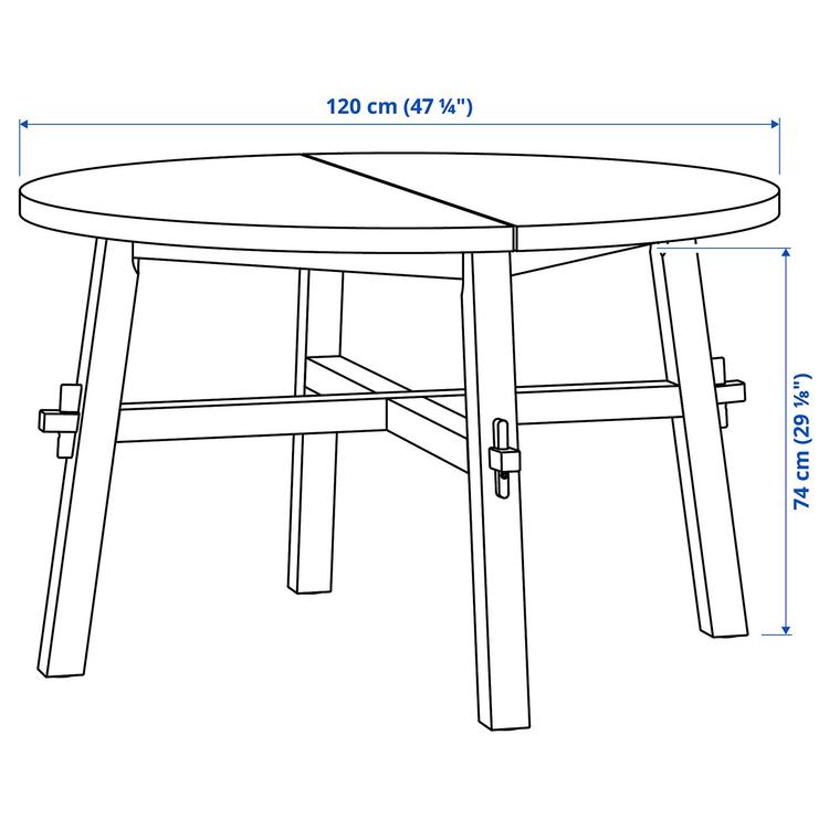 Stół, 120 см dimensions