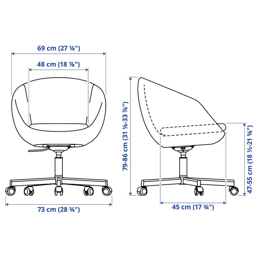 SKRUVSTA — Вращающееся кресло, Vissle серого цвета.