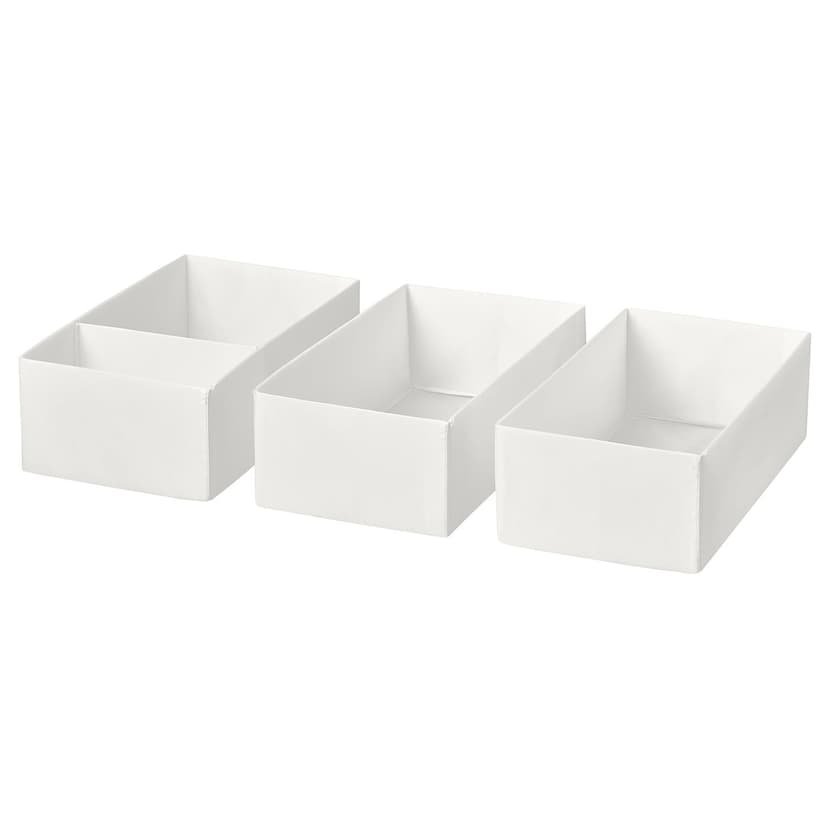 SKUBB — Набор коробок,3шт, белый, 20x38x12 см