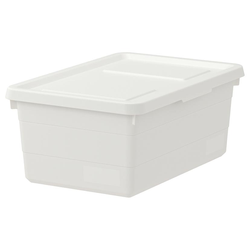 SOCKERBIT — контейнер с крышкой, белый, 38x25x15 см