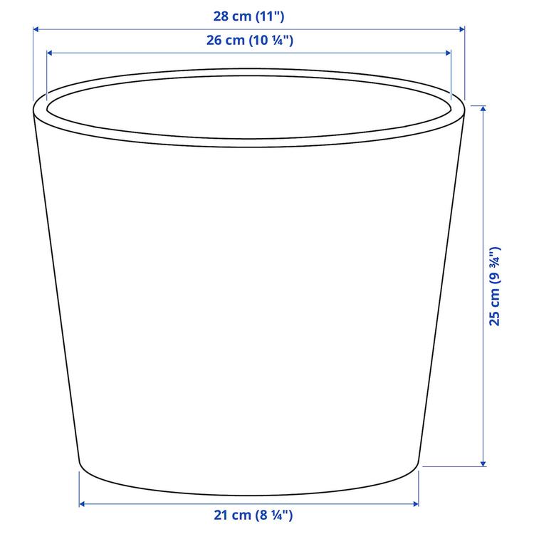 кашпо, белый, 24 см dimensions