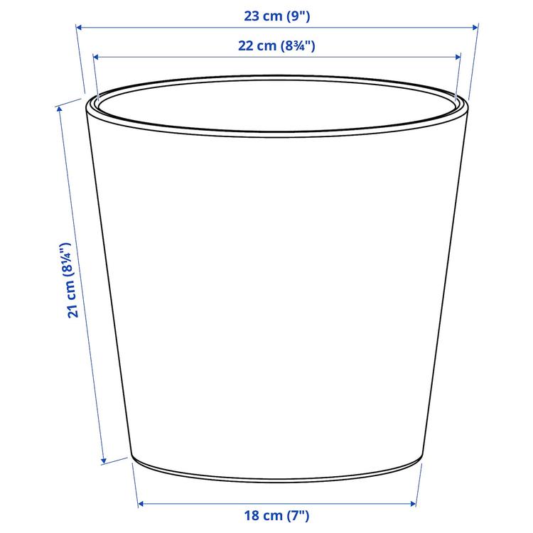кашпо, белый, 19 см dimensions