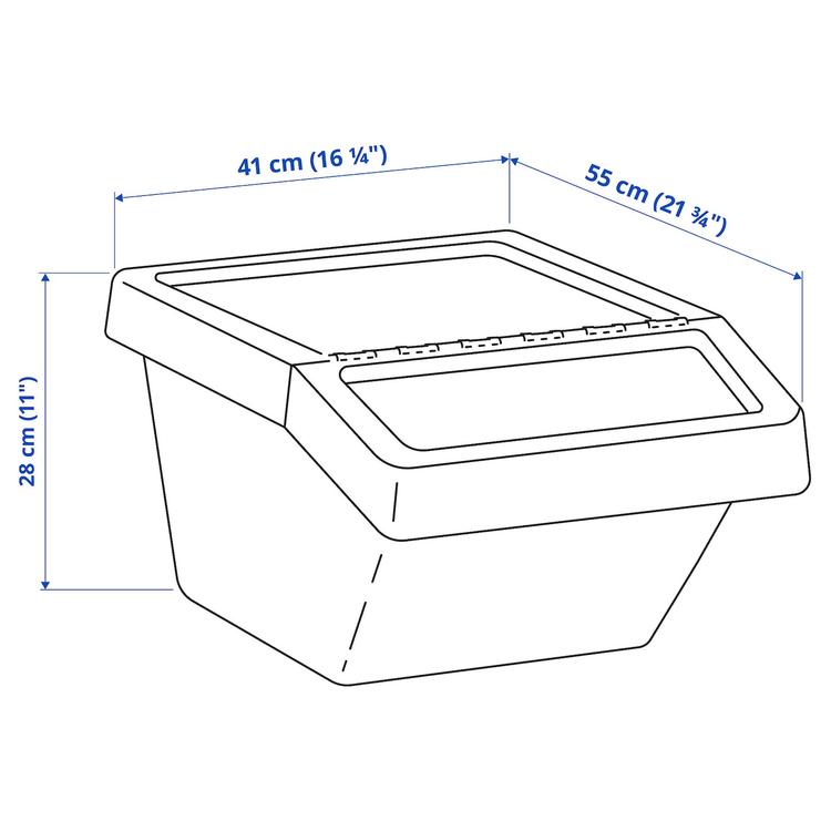 бак мусорный, белый, 37 л dimensions