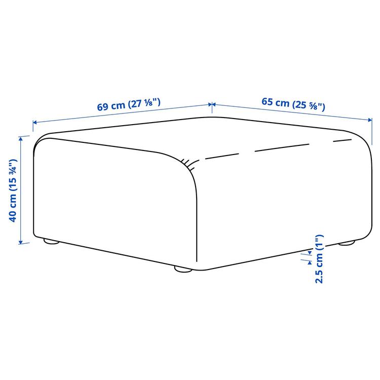 Puf,  dimensions