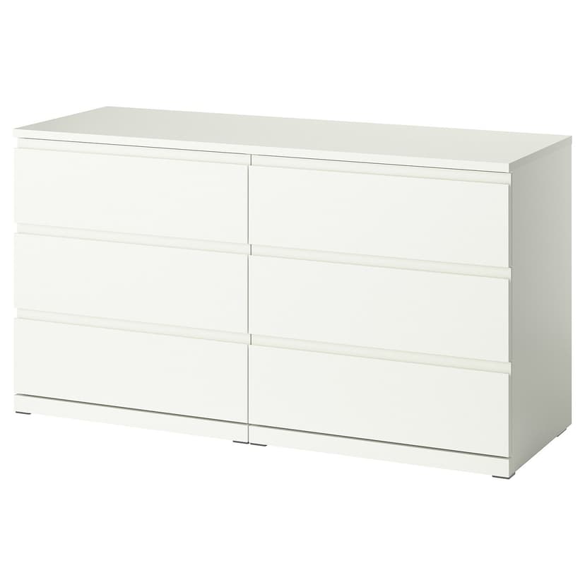 STORKLINTA — Komoda, 6 szuflad, biały, 