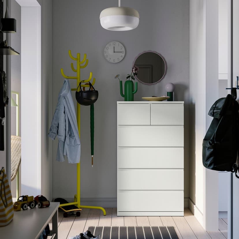 STORKLINTA — Komoda, 6 szuflad, biały, 