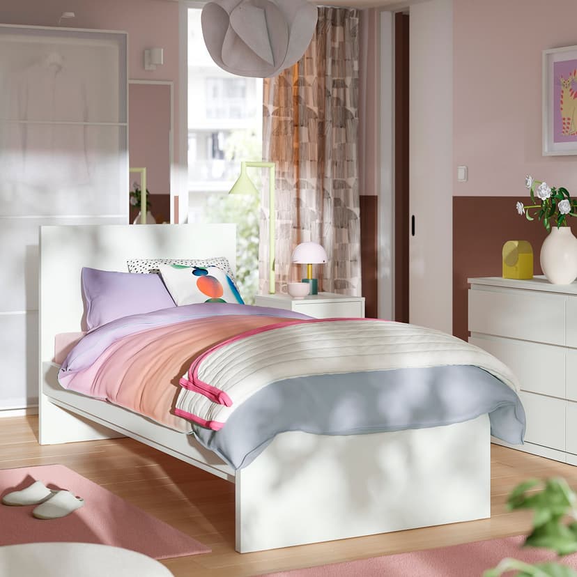 STORKLINTA — Rama łóżka, biały/Luröy, 