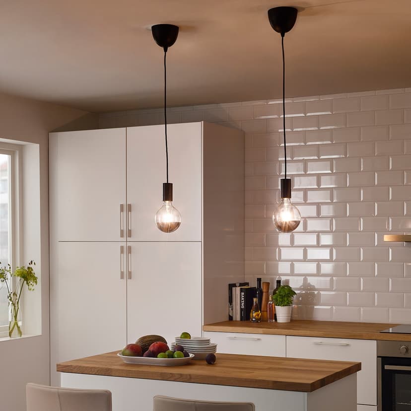 SUNNEBY — шнур-подвес, черный текстиль, 1.8 м