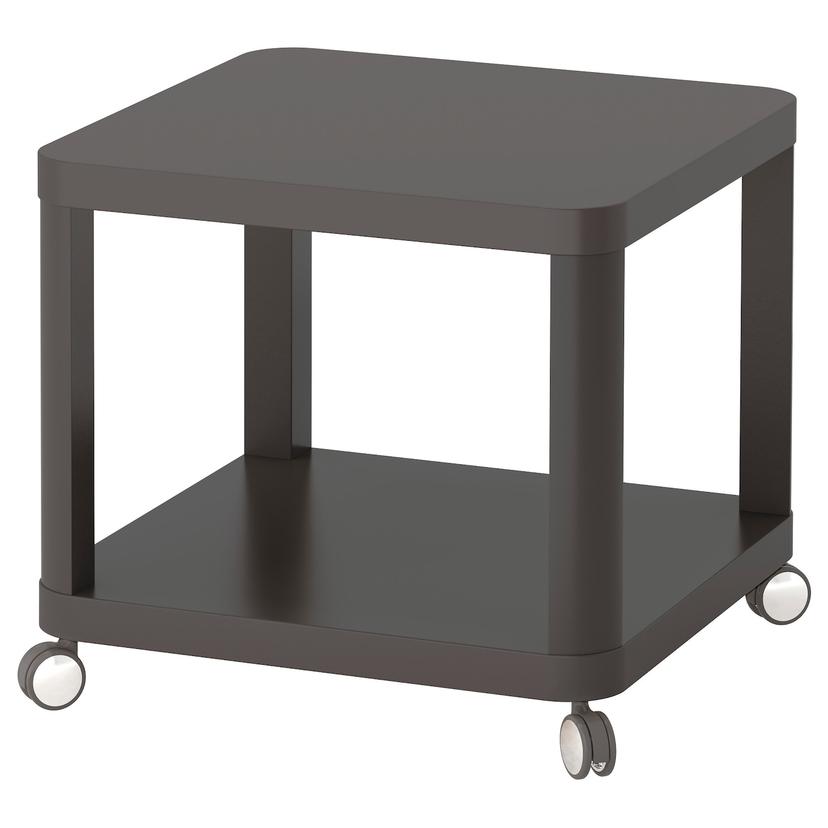 TINGBY — стол приставной на колесиках, серый, 50x50 см