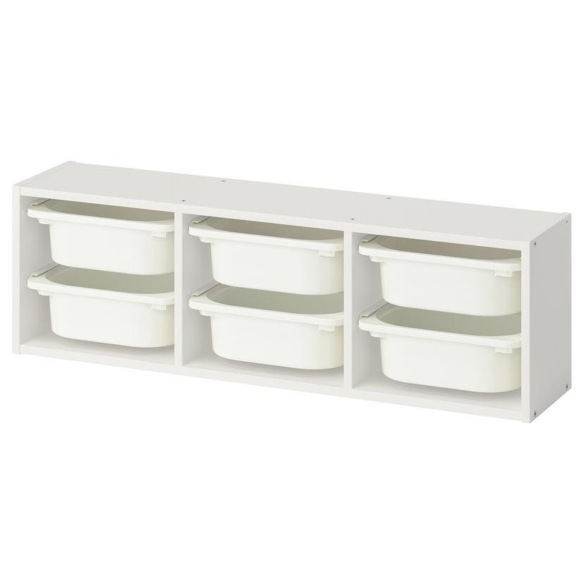 TROFAST — настенный модуль для хранения, белый/белый, 99x21x30 см