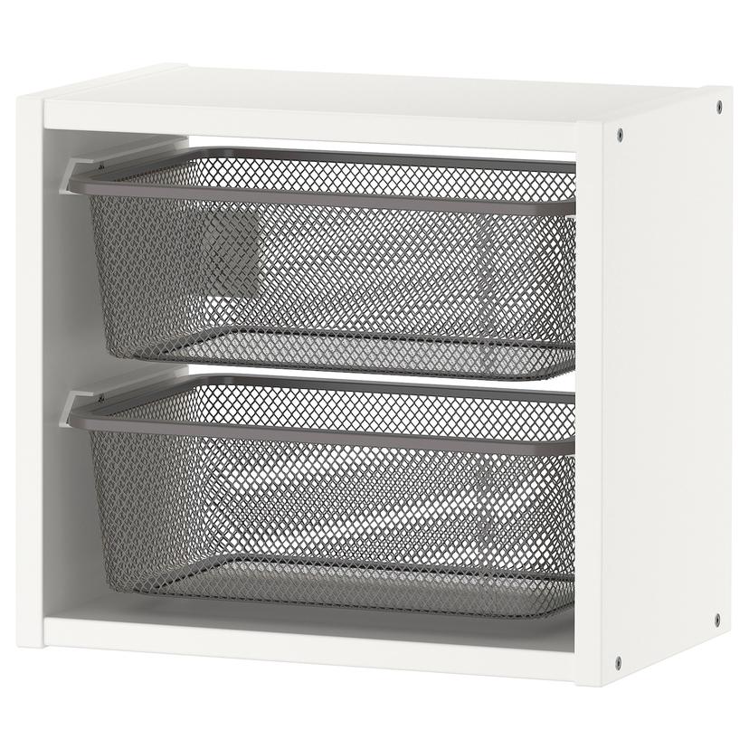 TROFAST — настенный модуль для хранения, белый/темно-серый, 34x21x30 см