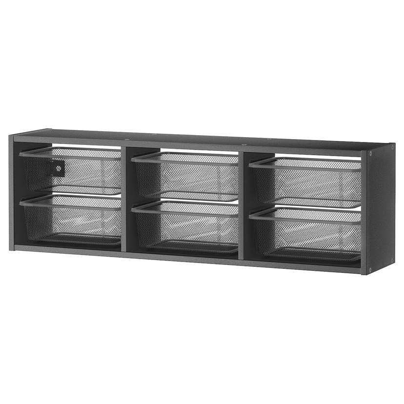 TROFAST — настенный модуль для хранения, серый/темно-серый, 99x21x30 см
