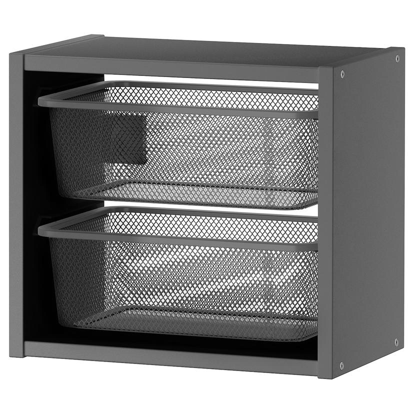 TROFAST — настенный модуль для хранения, серый/темно-серый, 34x21x30 см