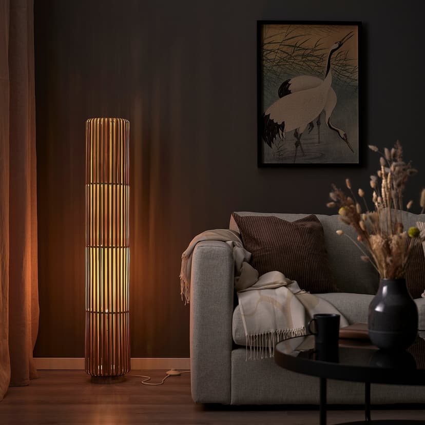 VARPTROSS — Lampa podłogowa, bambus, 