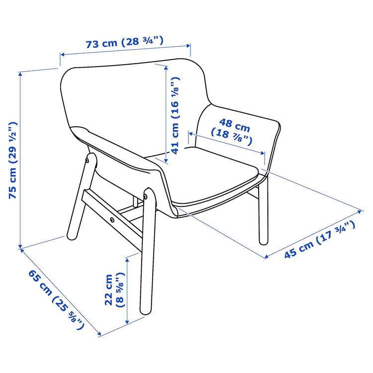 кресло, Gunnared синий dimensions