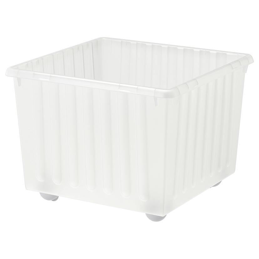 VESSLA — ящик на колесах, белый, 39x39 см