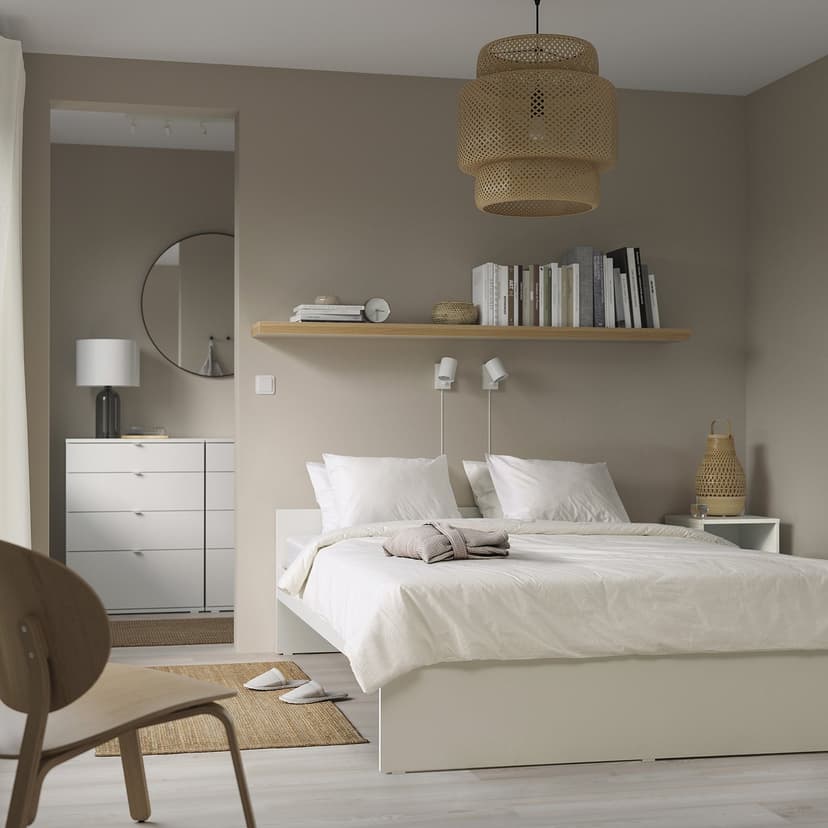 VIHALS — Rama łóżka, biały/Lillhällan, 