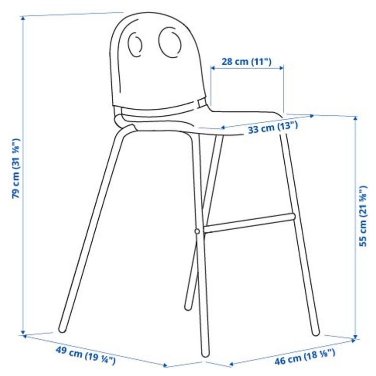Krzesło dziecięce,  dimensions
