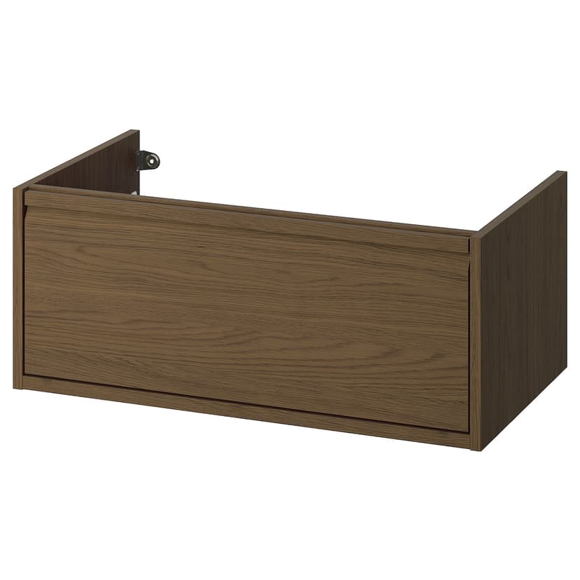 ÄNGSJÖN — шкаф для раковины с ящиком, коричневый под дуб, 80x48x33 см