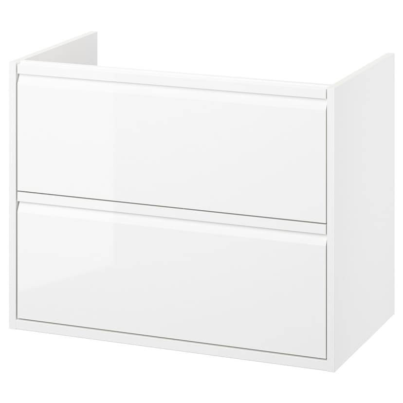 ÄNGSJÖN — шкаф для раковины с ящиками, глянцевый белый, 80x48x63 см