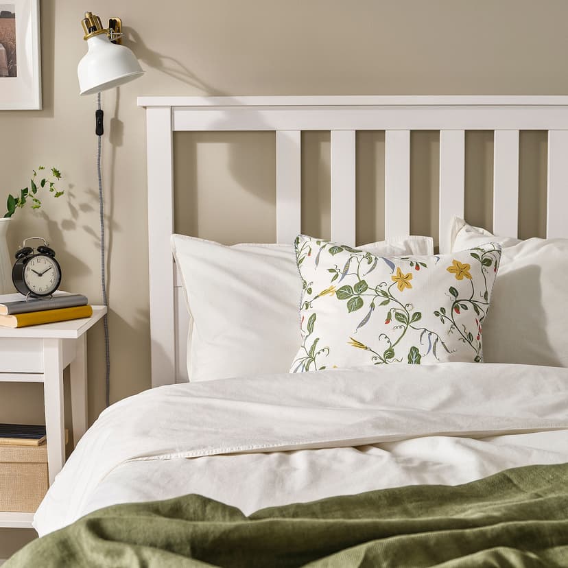 ÄNGSPALPMAL — Poszewka, biały/wzór kwiatowy,