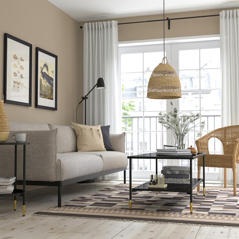 ÄSPERÖD — журнальный стол, черный/стекло черный, 115x58 см