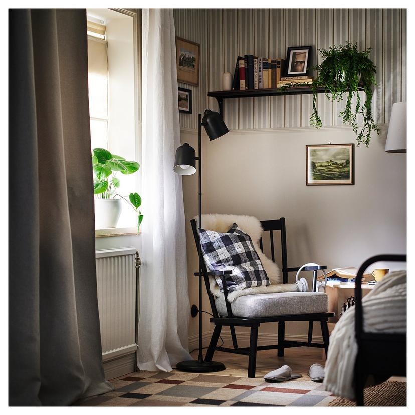 ANNAKAJSA — затемняющие гардины, 2 шт., антрацит, 145x300 см