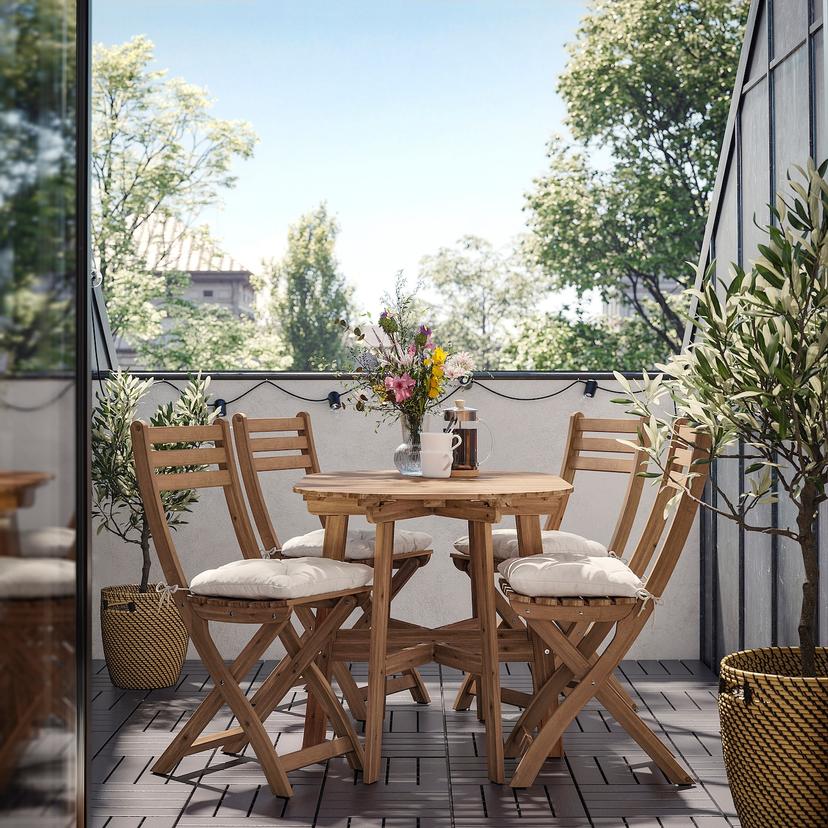 ASKHOLMEN — садовый складной стол+4 стула