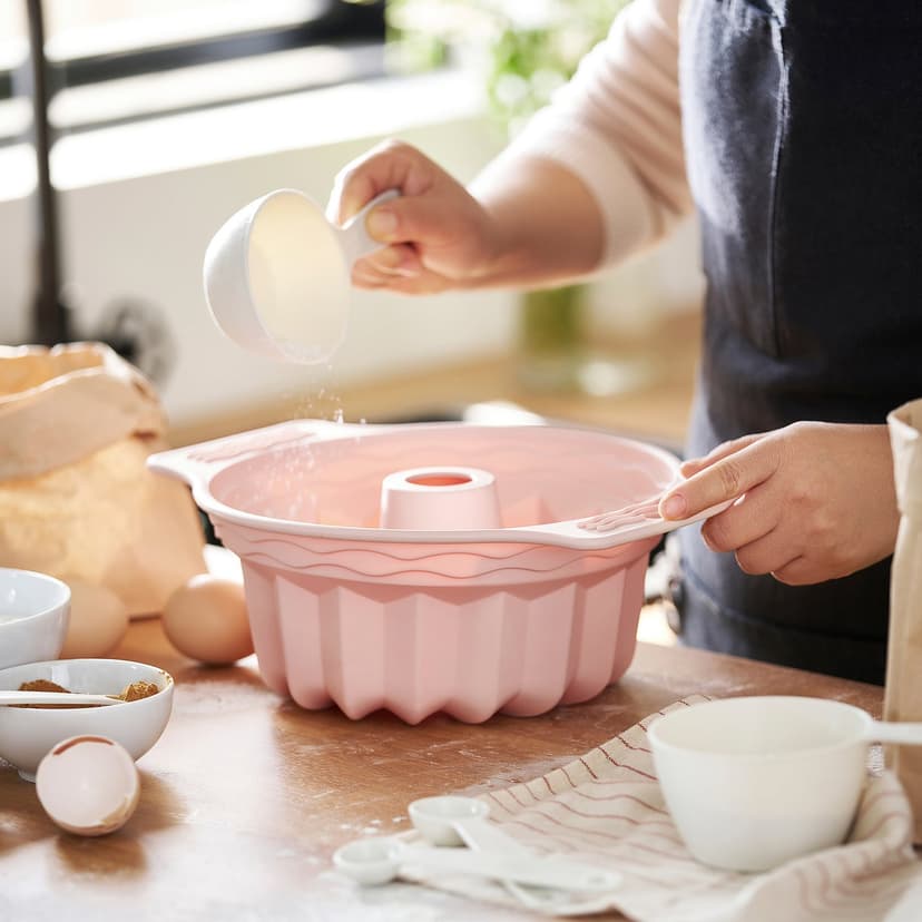 BAKTIDER — Forma do babki z kominem, bladoróżowy,