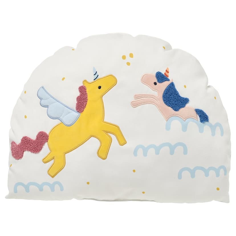 BARNDRÖM — Poduszka, biały/jendorożec tęcza,