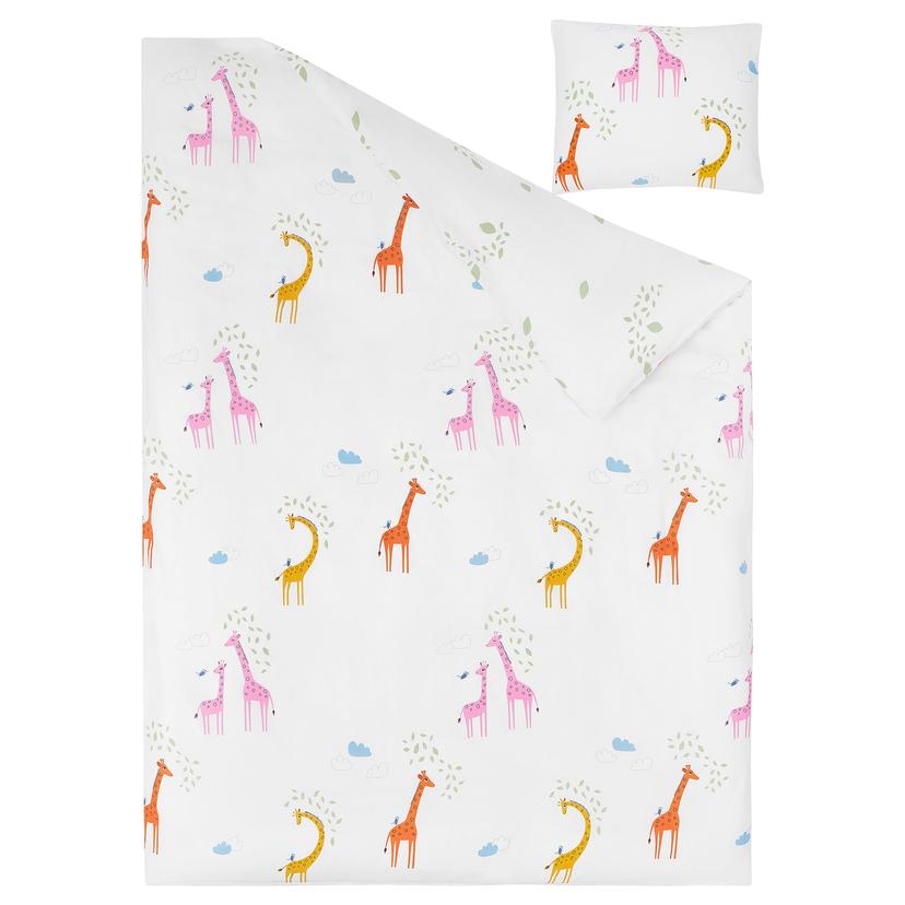 BERGFINK — Комплект постельного белья из 3 предметов с сумкой, зеленый жираф