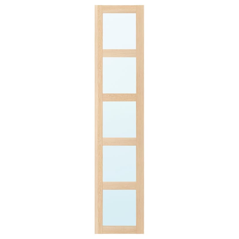 BERGSBO — Drzwi lustrzane, imitacja dębu bejcowanego na biało,