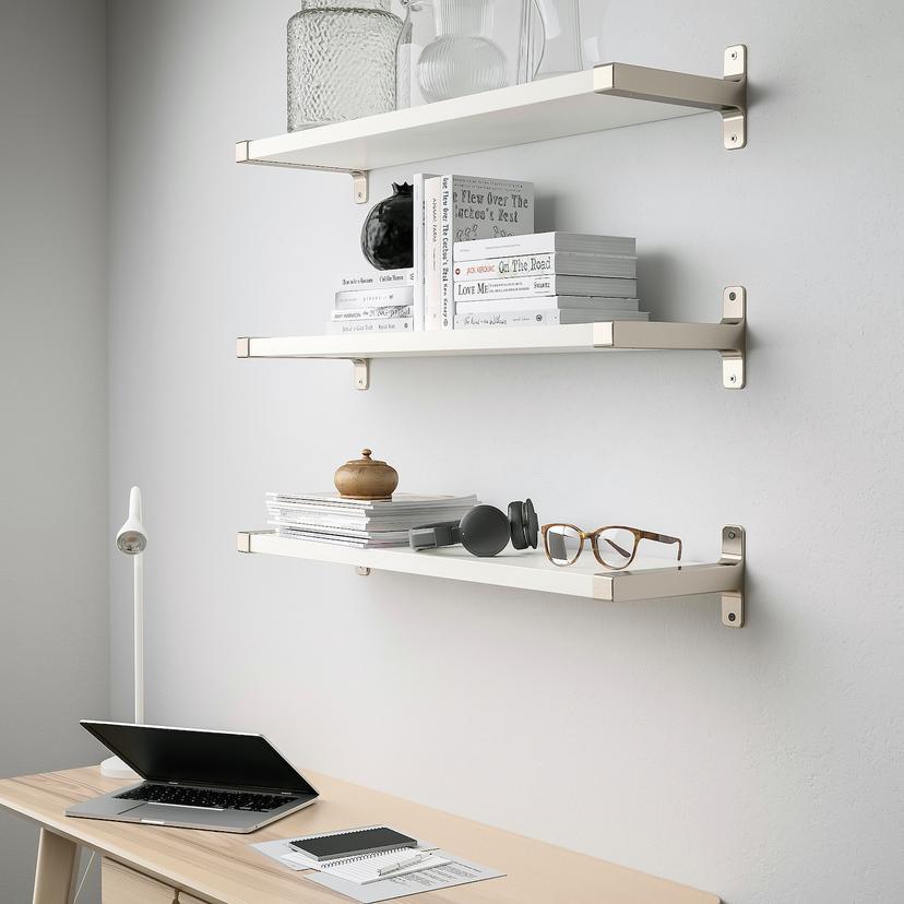 BERGSHULT / GRANHULT — Настенная полка, бело-никелированная