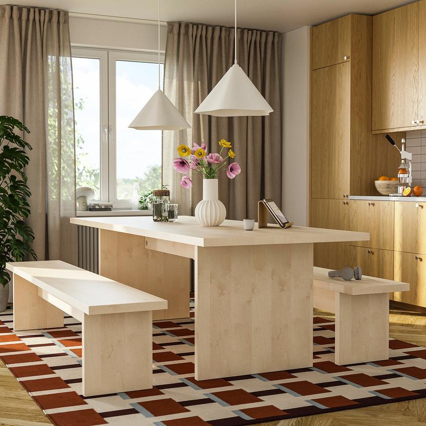 BERGSHYTTAN / BERGSHYTTAN — Stół i 2 ławy, 240x93 см