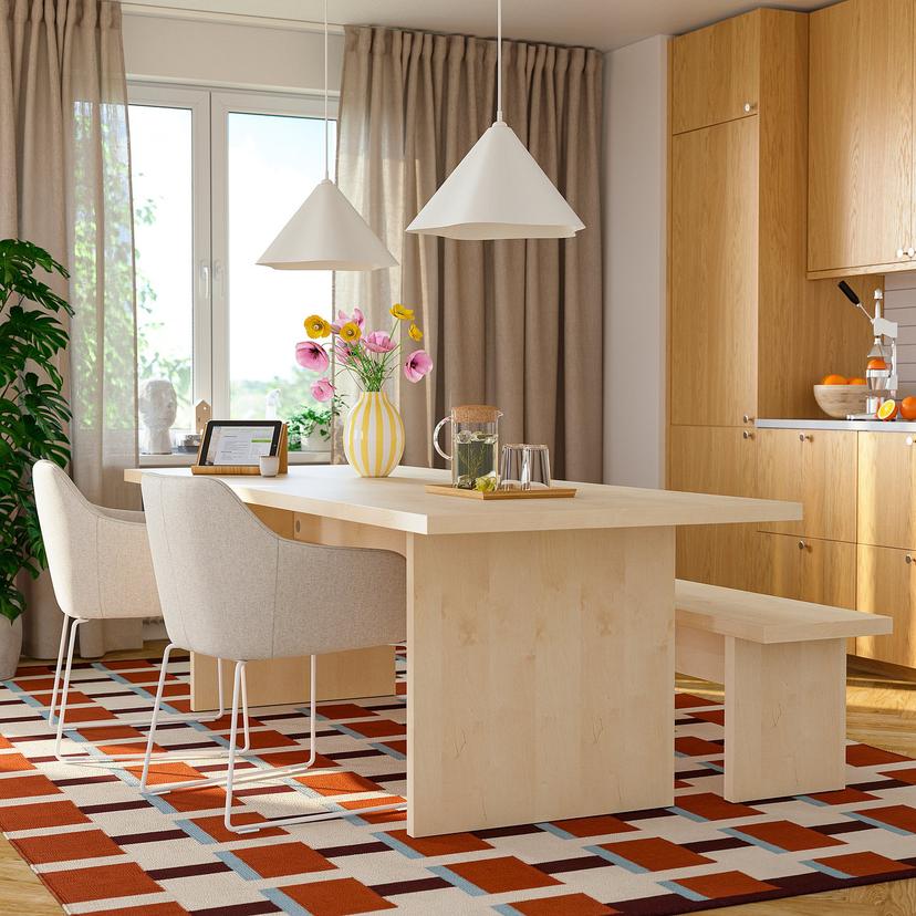 BERGSHYTTAN / TOSSBERG — Stół z 2 krzesłami i ławą, 240x93 см