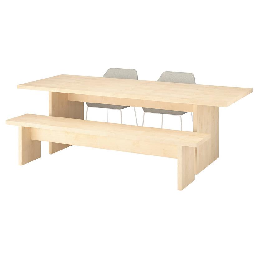 BERGSHYTTAN / TOSSBERG — Stół z 2 krzesłami i ławą, 240x93 см