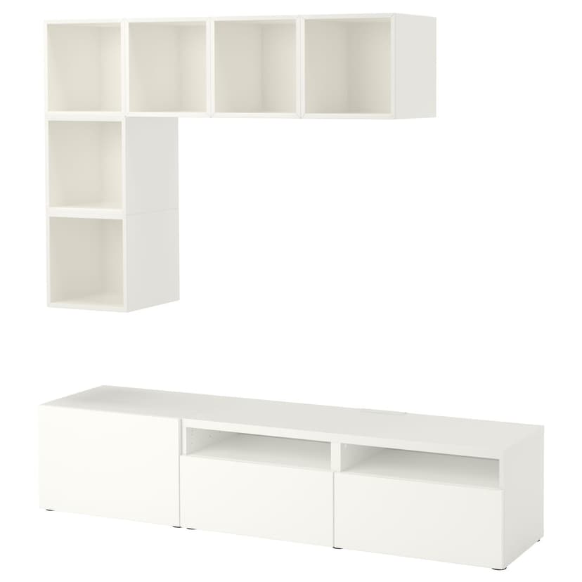 BESTÅ / EKET — комбинация для ТВ, белый, 180x42x170 см