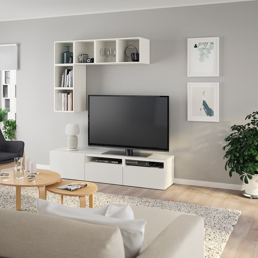BESTÅ / EKET — комбинация для ТВ, белый, 180x42x170 см