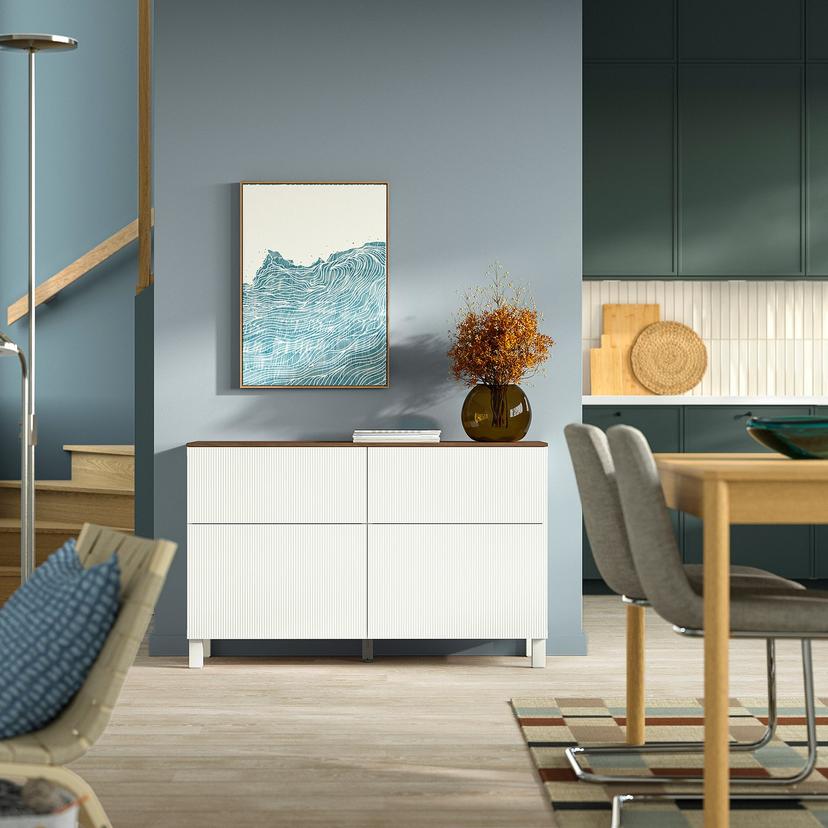 BESTÅ — Полка с дверцами и ящиками, белая/белый цвет Förvaltare