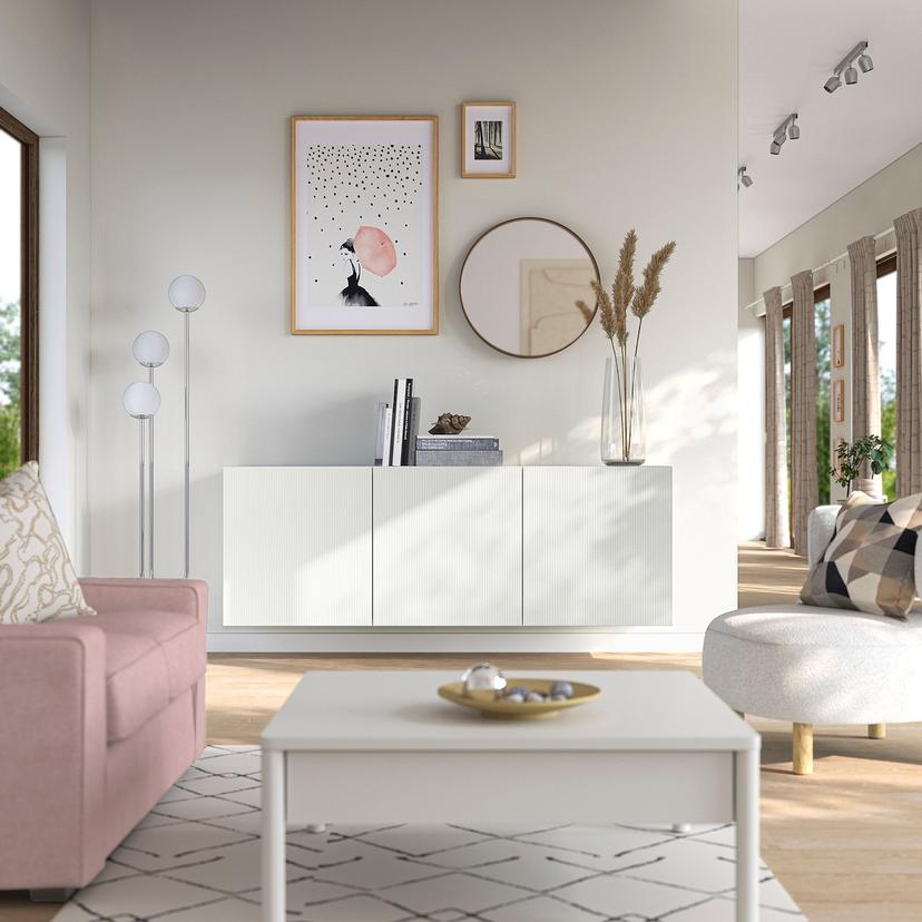 BESTÅ — Комбинация навесных шкафов, белый/Фёрвалтаре белый