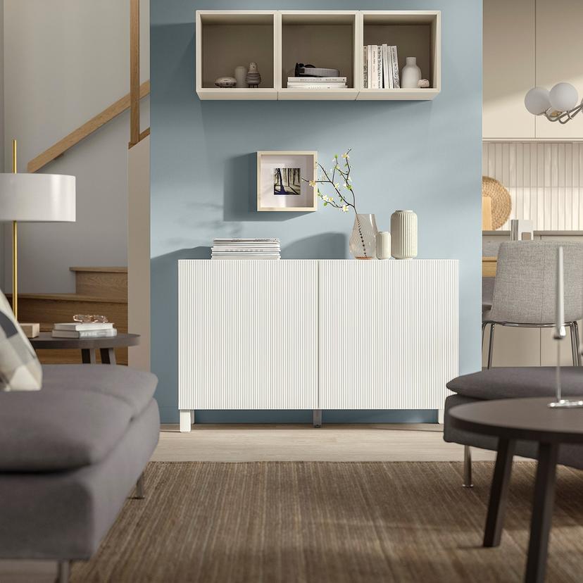 BESTÅ — Комбинация с дверями, Фёрвалтаре белый/Стуббарп белый