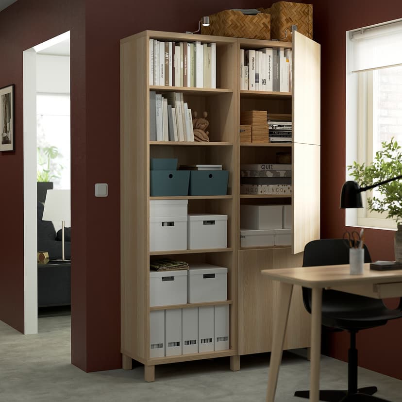 BESTÅ — комбинация для хранения с дверцами, 120x42x202 см