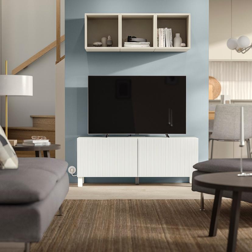 BESTÅ — Тумба под телевизор с дверцами, белая/Förvaltare white