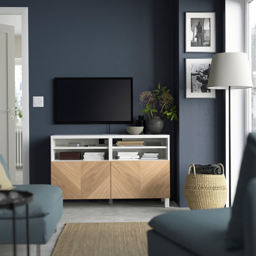 BESTÅ — тумба под ТВ, с дверцами, 120x42x74 см