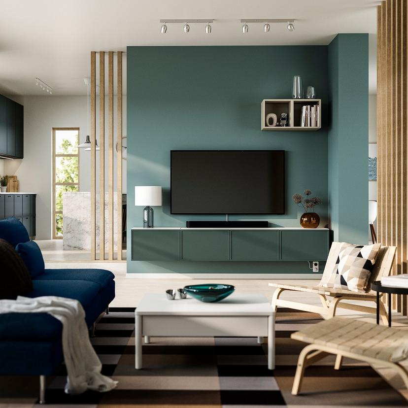 BESTÅ — Тумба для телевизора с дверцами, 240x42x38 см